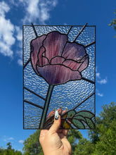 Load image into Gallery viewer, Purple Poppy Stained Glass