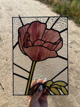 Load image into Gallery viewer, Purple Poppy Stained Glass