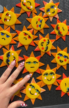 Load image into Gallery viewer, Fused Glass Sun Magnets