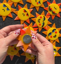 Load image into Gallery viewer, Fused Glass Sun Magnets