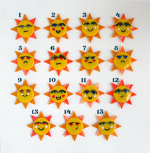 Load image into Gallery viewer, Fused Glass Sun Magnets
