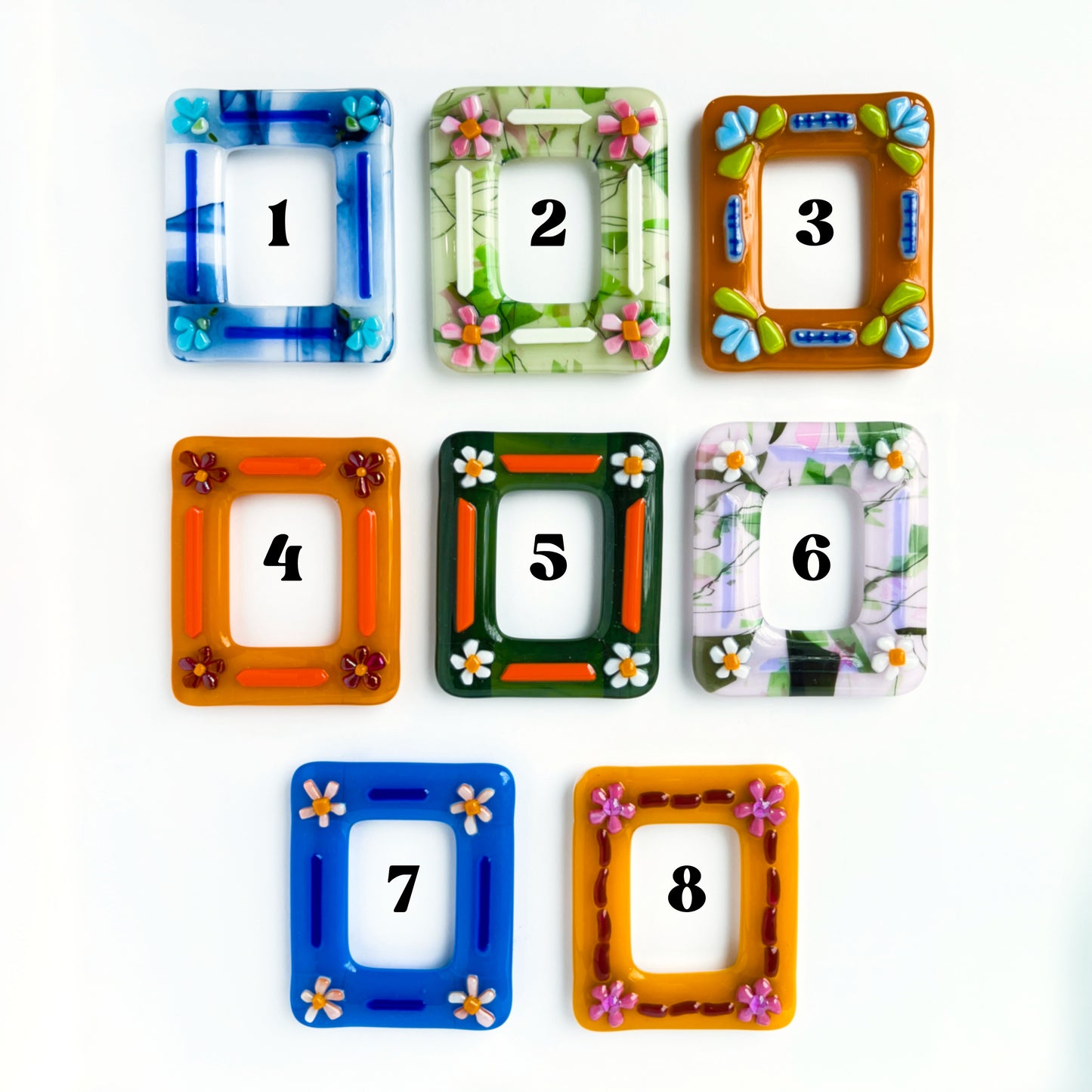 Floral Photo Frame Glass Magnets