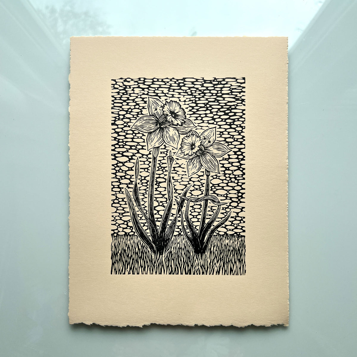 Fucking Daffodils Handmade Linocut Print