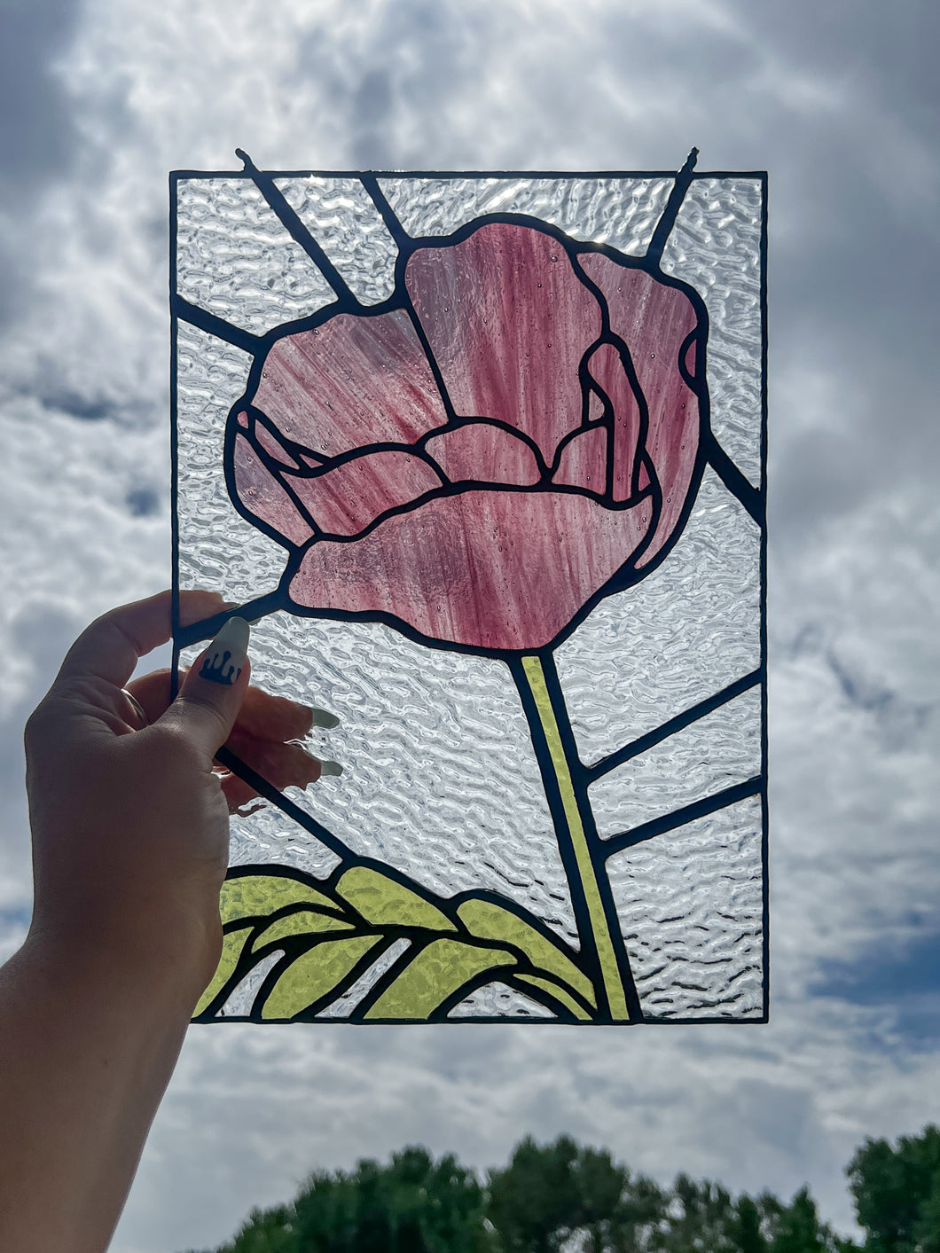 Purple Poppy Stained Glass