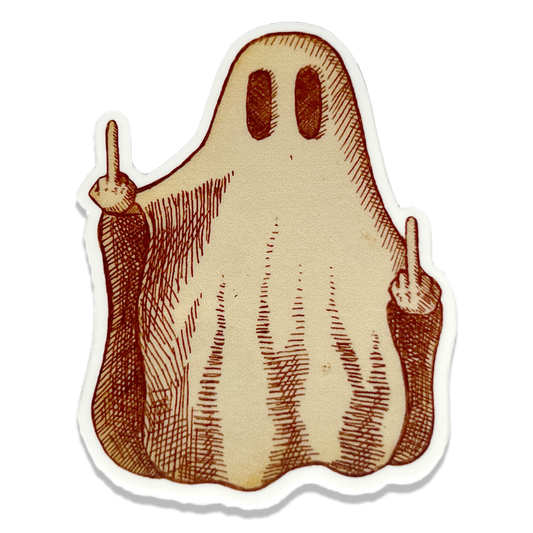 Cute ghost vinyl sticker spooky Halloween art weatherproof matte finish