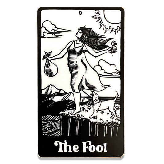 The Fool tarot vinyl sticker witchy mystical art weatherproof matte finish