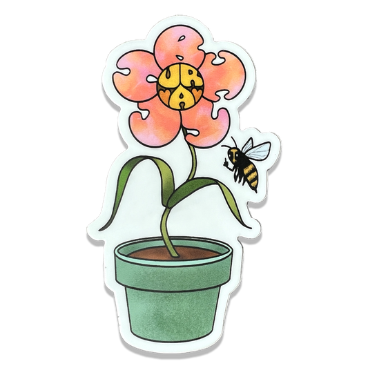 Ur a Bitch flower Bichard bee vinyl sticker sweary art weatherproof