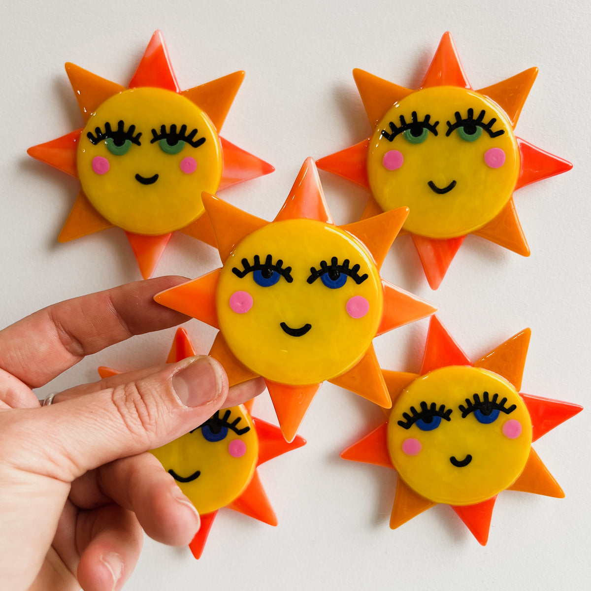 Happy Sun Glass Magnets