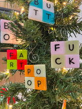 Load image into Gallery viewer, Fused Glass Swear Square Ornaments
