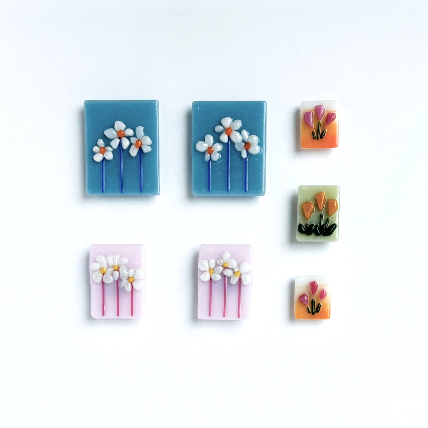 Floral Trio Glass Magnets