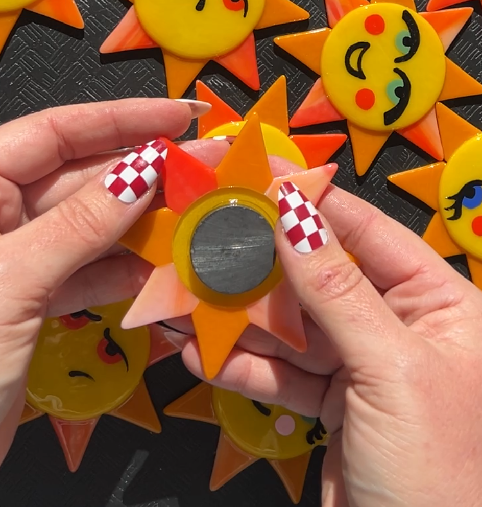 Happy Sun Glass Magnets