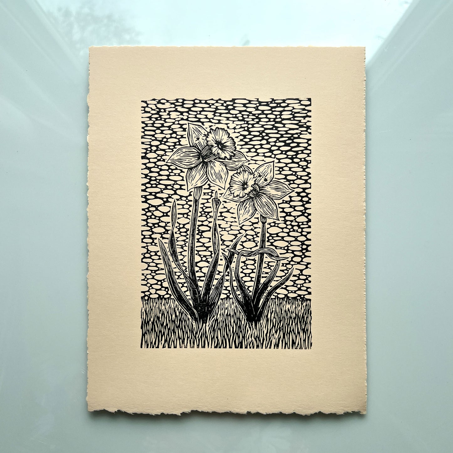 Fucking Daffodils Handmade Linocut Print