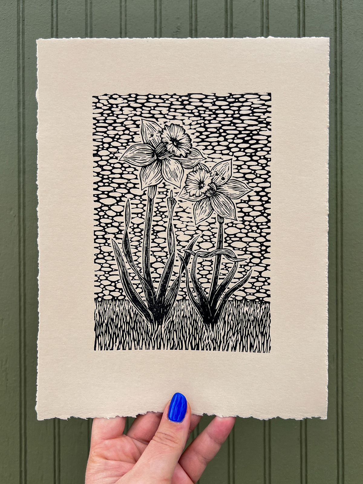 Fucking Daffodils Handmade Linocut Print