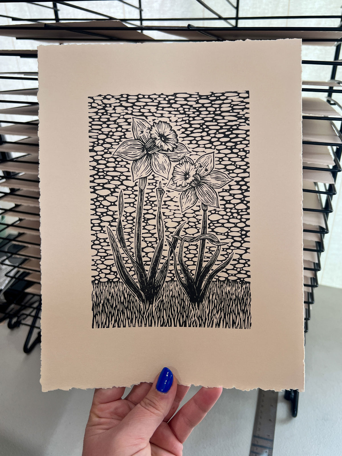 Fucking Daffodils Handmade Linocut Print